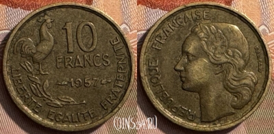 Франция 10 франков 1957 года, KM# 915, 272s-017