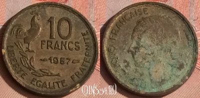 Франция 10 франков 1957 года, KM# 915, 310o-002