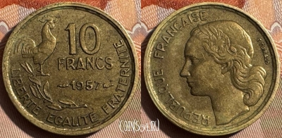 Франция 10 франков 1957 года, KM# 915, 329s-074