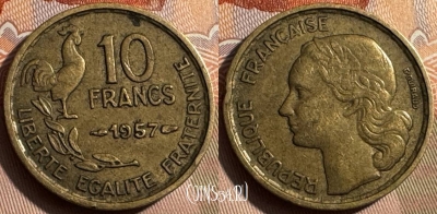 Франция 10 франков 1957 года, KM# 915, 338s-052