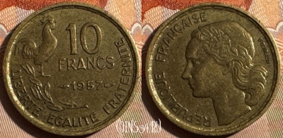 Франция 10 франков 1957 года, KM# 915, 351s-029 ♛