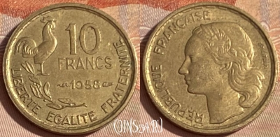 Франция 10 франков 1958 года, KM# 915, 397p-073 ♛