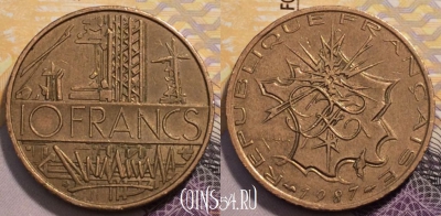 Франция 10 франков 1984 года, KM# 940, 234-064