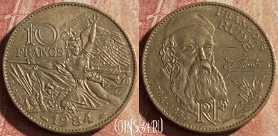 Франция 10 франков 1984 года, KM# 954, 174p-104 ♛