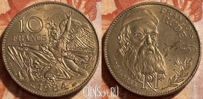 Франция 10 франков 1984 года, KM# 954, 493р-065