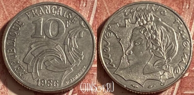 Франция 10 франков 1986 года, KM# 959, 067q-106 ♛