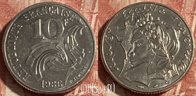 Франция 10 франков 1986 года, KM# 959, 254p-120