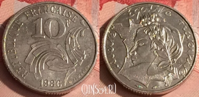 Франция 10 франков 1986 года, KM# 959, 310o-062
