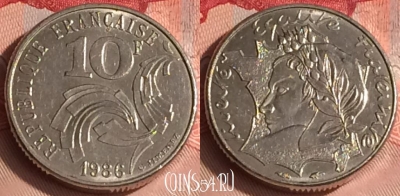 Франция 10 франков 1986 года, KM# 959, 310o-071