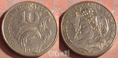 Франция 10 франков 1986 года, KM# 959, 319o-111