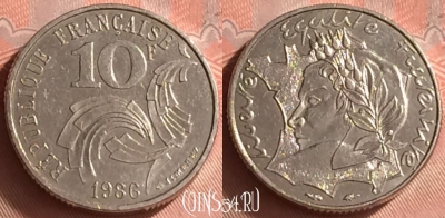 Франция 10 франков 1986 года, KM# 959, 333o-068