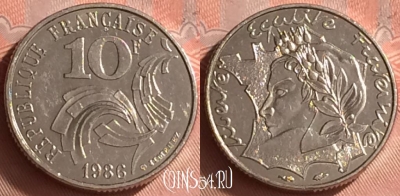Франция 10 франков 1986 года, KM# 959, 333o-069