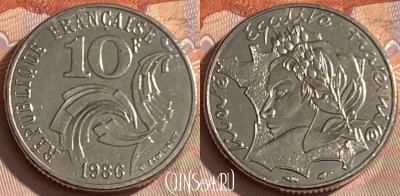 Франция 10 франков 1986 года, KM# 959, 347p-084 ♛