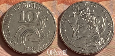 Франция 10 франков 1986 года, KM# 959, 362p-092 ♛