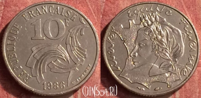 Франция 10 франков 1986 года, KM# 959, 410-077