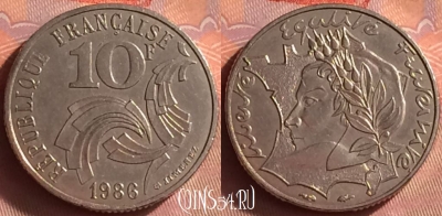 Франция 10 франков 1986 года, KM# 959, 426o-142