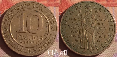 Франция 10 франков 1987 года, KM# 961d, 080g-094