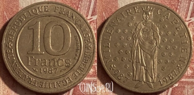 Франция 10 франков 1987 года, KM# 961d, 093q-017 ♛