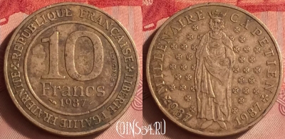 Франция 10 франков 1987 года, KM# 961d, 328o-054