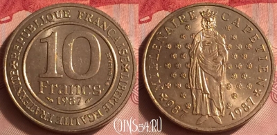 Франция 10 франков 1987 года, KM# 961d, 331o-073