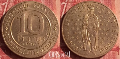 Франция 10 франков 1987 года, KM# 961d, 342o-124 ♛