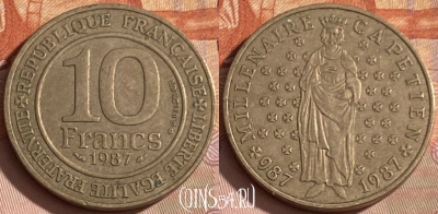 Франция 10 франков 1987 года, KM# 961d, 351p-087 ♛