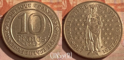Франция 10 франков 1987 года, KM# 961d, 362p-141 ♛