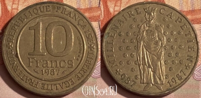 Франция 10 франков 1987 года, KM# 961d, 384p-054 ♛