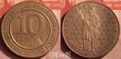 Франция 10 франков 1987 года, KM# 961d, 395o-063 ♛