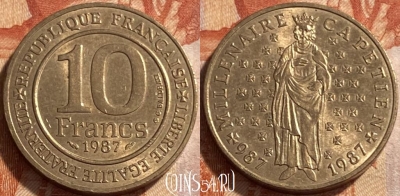 Франция 10 франков 1987 года, KM# 961d, 493р-052