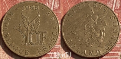 Франция 10 франков 1988 года, KM# 965, 069s-019