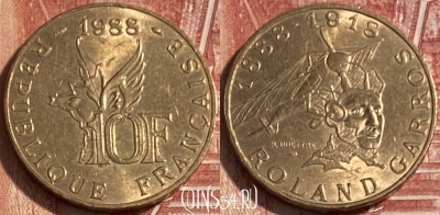 Франция 10 франков 1988 года, KM# 965, 074s-114 ♛