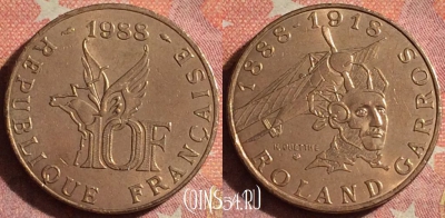 Франция 10 франков 1988 года, KM# 965, 075i-090