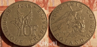 Франция 10 франков 1988 года, KM# 965, 500р-110