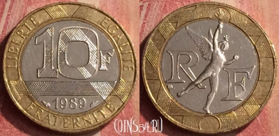 Франция 10 франков 1989 года, KM# 964, 426-053