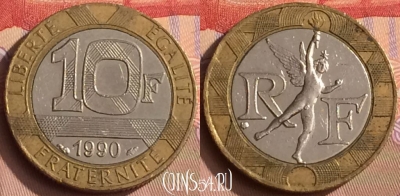 Франция 10 франков 1990 года, KM# 964, 447-130