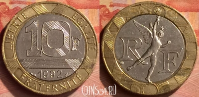 Франция 10 франков 1992 года, KM# 964, 269n-144