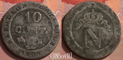 Франция 10 сантимов 1809 года, KM# 676, 245o-053 ♛