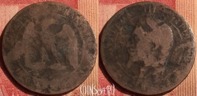 Франция 10 сантимов 1852-1957 года, KM# 771, 392o-087