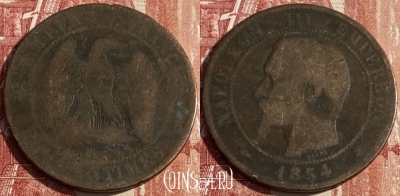Франция 10 сантимов 1854 года, KM# 771, 402p-123 ♛