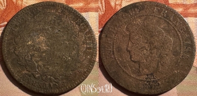 Франция 10 сантимов 1872 года, KM# 815, 398s-092