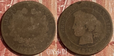 Франция 10 сантимов 1876 года, KM# 815, 442p-085 ♛