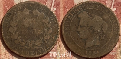Франция 10 сантимов 1884 года, KM# 815, 325q-131 ♛