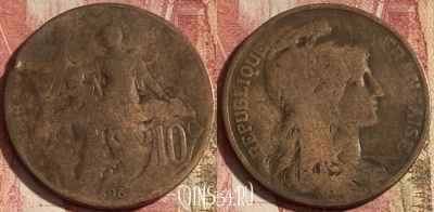 Франция 10 сантимов 1898 года, KM# 843, 284p-019 ♛