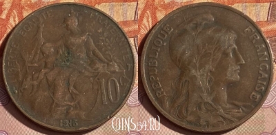 Франция 10 сантимов 1913 года, KM# 843, 333p-141 ♛