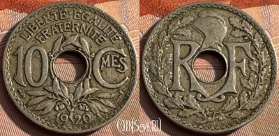 Франция 10 сантимов 1920 года, KM# 866a, 172s-125 ♛