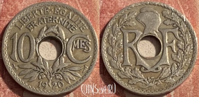 Франция 10 сантимов 1920 года, KM# 866a, 230q-038 ♛