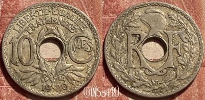 Франция 10 сантимов 1920 года, KM# 866a, 461q-278 ♛