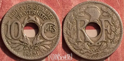 Франция 10 сантимов 1921 года, KM# 866a, 408-072