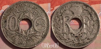 Франция 10 сантимов 1923 года, KM# 866a, 112b-018